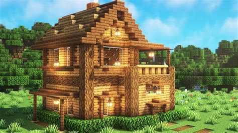 minecraft house with balcony.